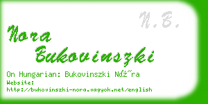 nora bukovinszki business card